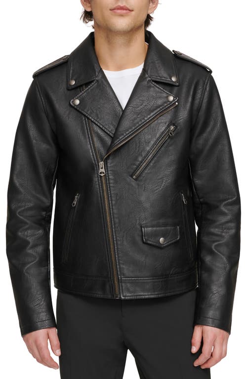levi's Water Resistant Faux Leather Moto Jacket in Black