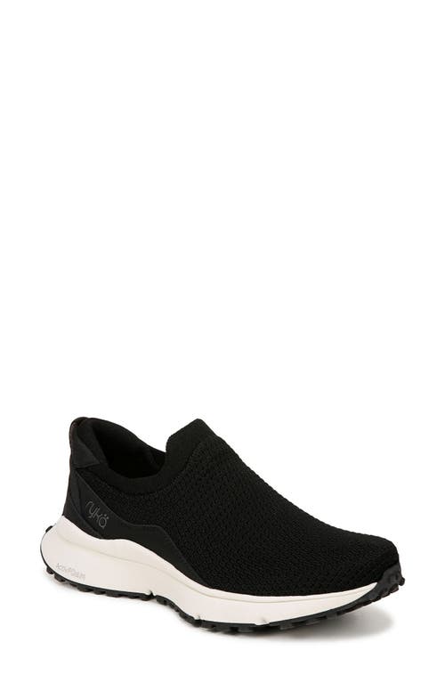 Ryka Jumpstart Womens Knit Arch Support Slip-on Sneakers In Black White