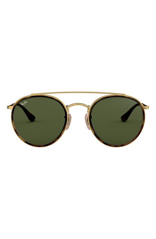 Shop Ray Ban Ray-ban 51mm Aviator Sunglasses In Gold/green