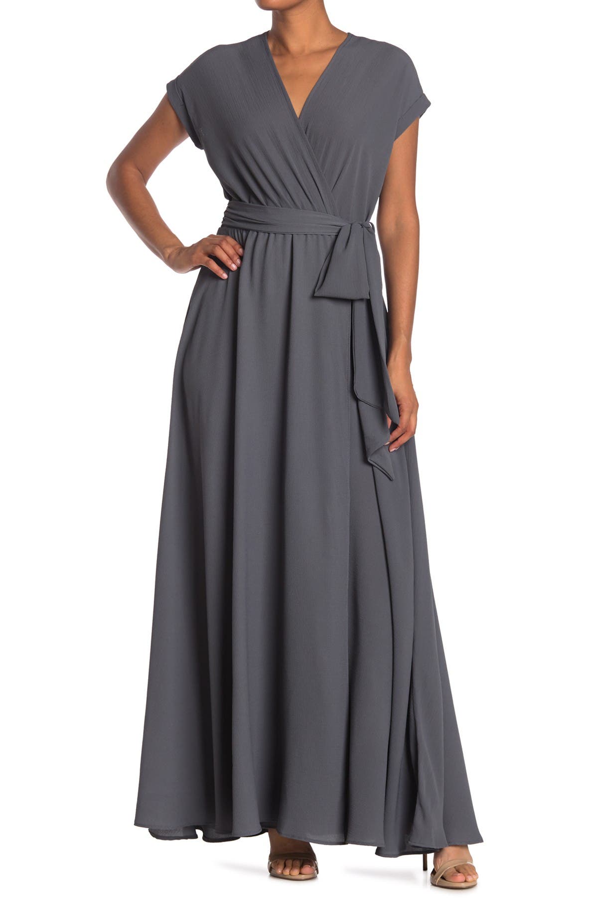 steel grey maxi dress
