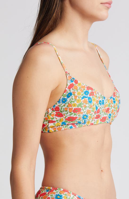 Shop Nu Swim X Liberty London Stas Floral Print Bikini Top In Red Multi