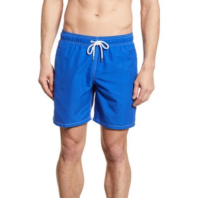Bugatchi Solid Swim Trunks, Blue