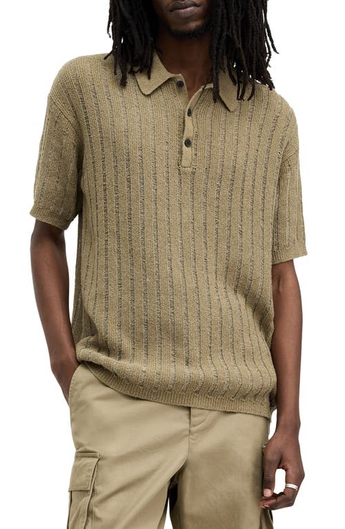 AllSaints Miller Rib Polo Sweater at Nordstrom,