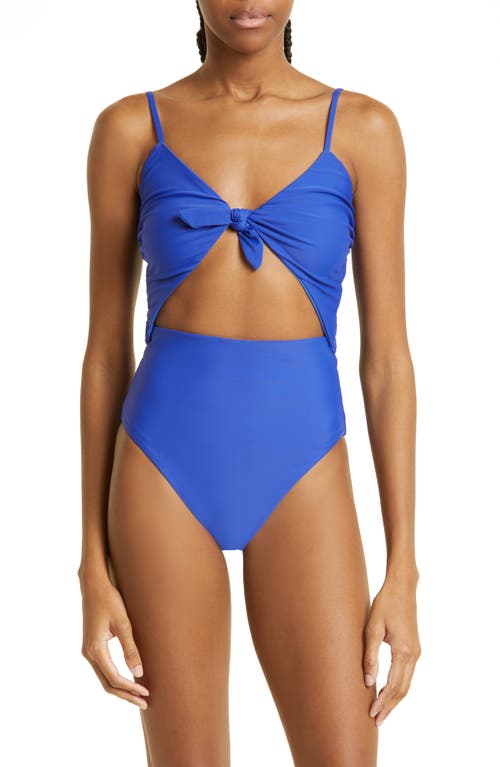 Veronica Beard Aniston Cutout One-Piece Swimsuit in Electric Blue at Nordstrom, Size X-Small