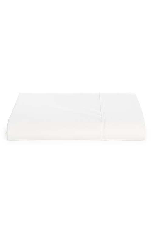 Ralph Lauren 624 Thread Count Organic Cotton Percale Flat Sheet in Tuxedo White at Nordstrom, Size Queen