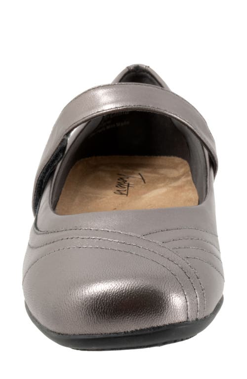 Shop Trotters Sherese Mary Jane Flat In Pewter