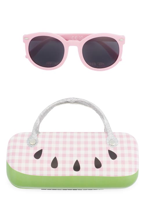 Capelli New York Kids' Round Sunglasses & Watermelon Case Set in Pink Combo at Nordstrom