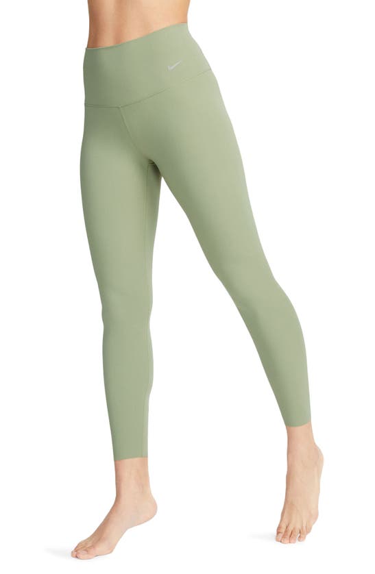Nike Women's Zenvy Gentle-support High-waisted 7/8 Leggings (plus Size) In Oil Green/ Black