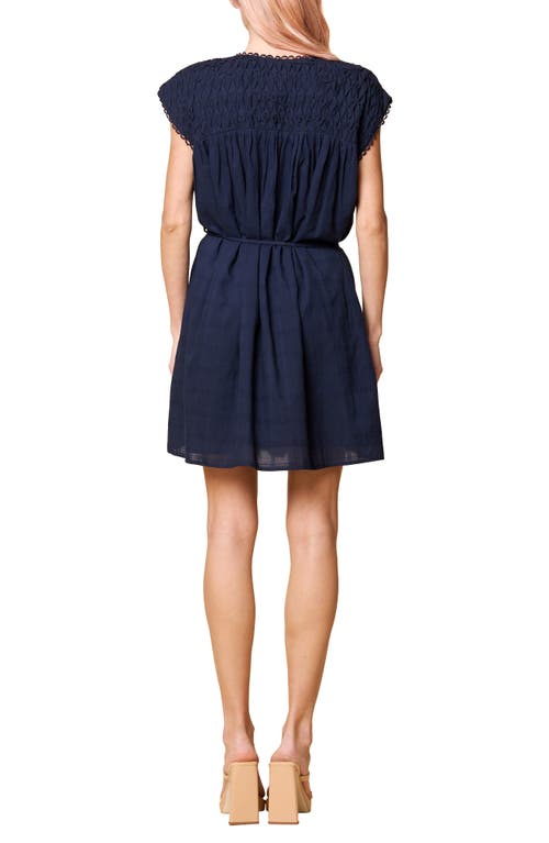 Shop Ciebon Eden Tie Waist Minidress In Navy