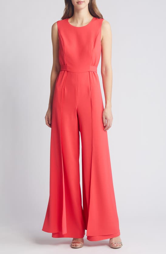 Black Halo Alistar Sleeveless Pleated Wide-leg Jumpsuit In Strawberry