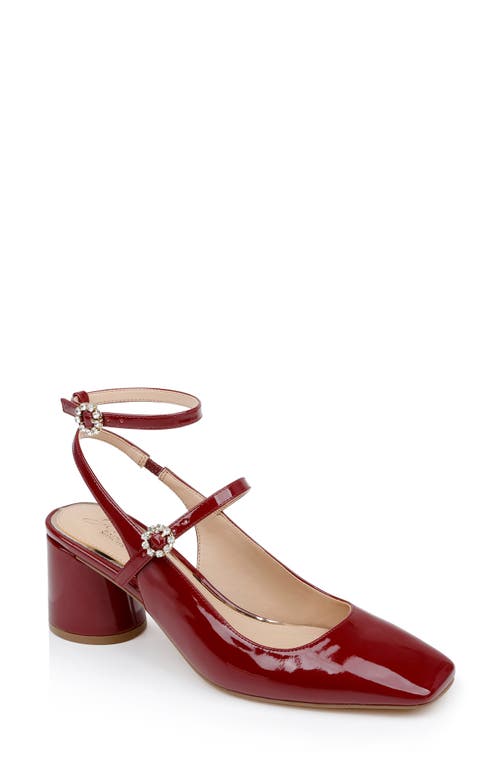 Shop Jewel Badgley Mischka Keilani Ankle Strap Mary Jane Pump In Bordeaux Patent