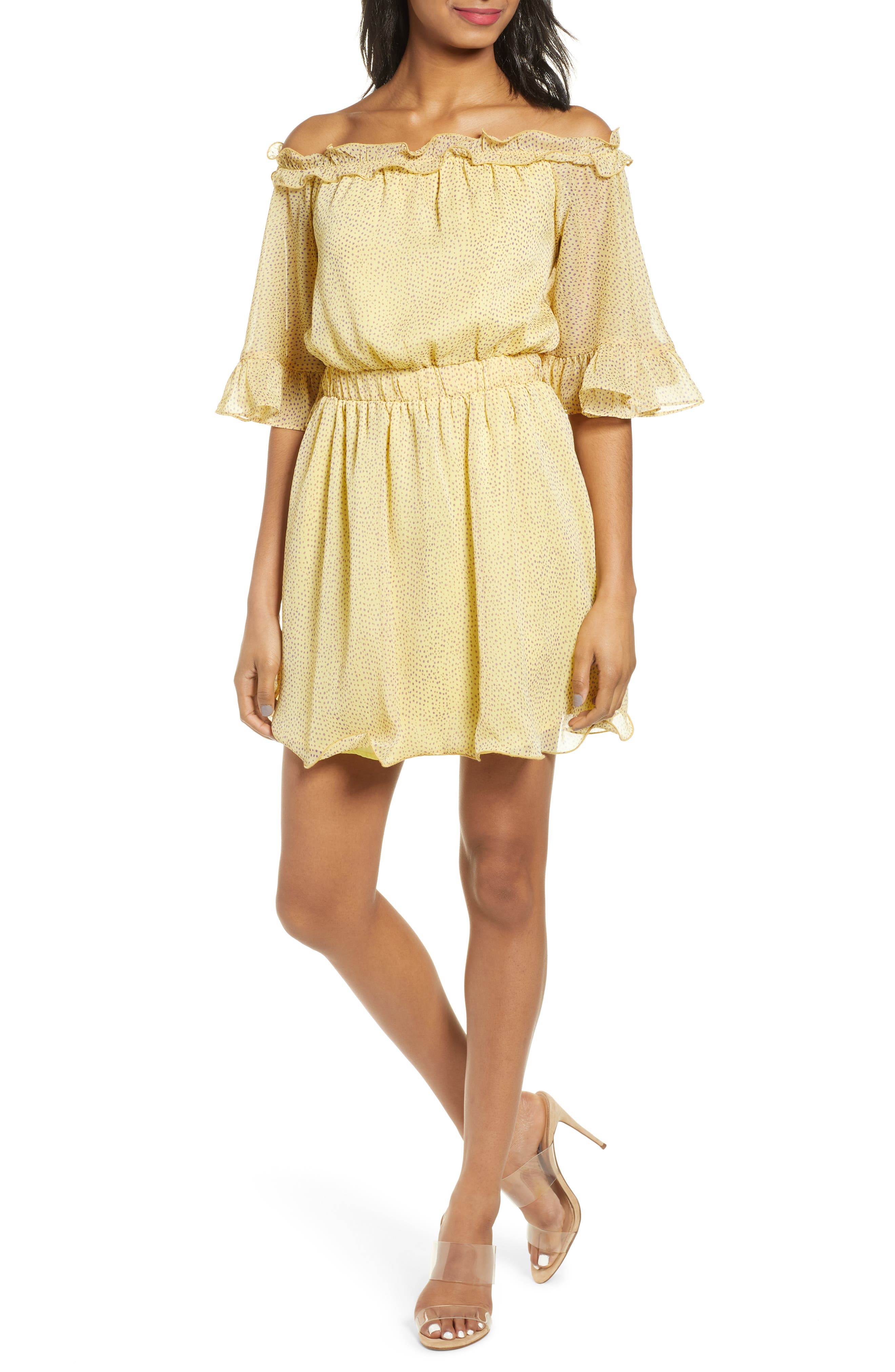 Endless Rose Off The Shoulder Minidress, Yellow