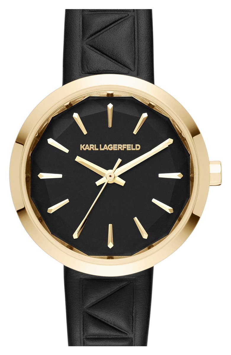 Karl Lagerfeld 'Belleville' Leather Strap Watch, 31mm | Nordstrom