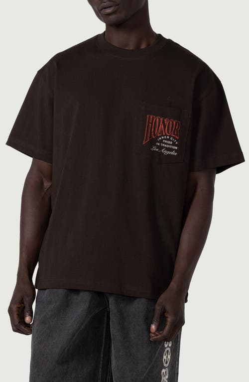 Honor The Gift Cigar Label Graphic T-shirt In Brown