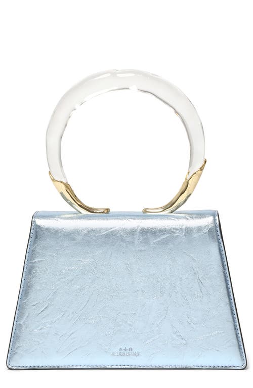 Alexis Bittar Metallic Leather Top Handle Bag in Icy Blue