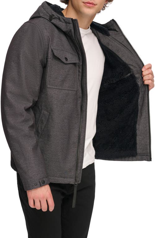 Levi's® Softshell Hooded Jacket With Faux Fur Lining In Graphite