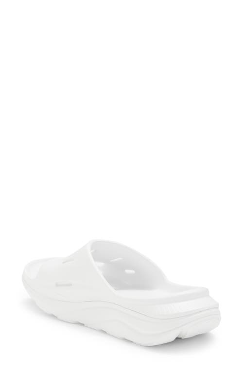 Hoka Womens  Ora Recovery Slide 3 In White/white