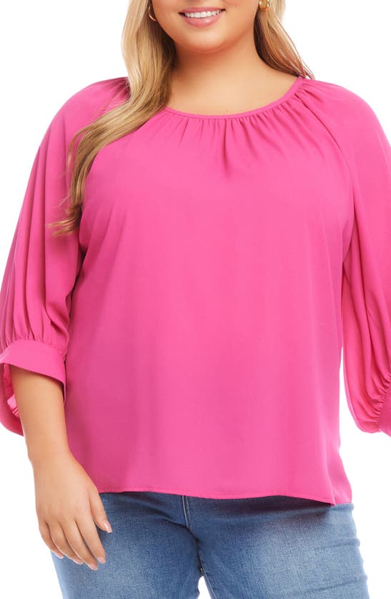 Karen Kane Blouson Sleeve Top In Pink
