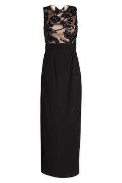 Vince Camuto Sequin Crepe Column Gown | Nordstrom