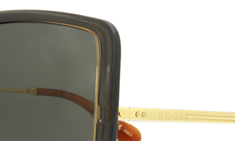 Gucci 60mm Oversize Butterfly Sunglasses In Grey Gold Grey