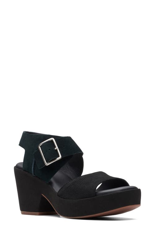 Clarks(r) Kimmei Block Heel Platform Sandal in Black Combi