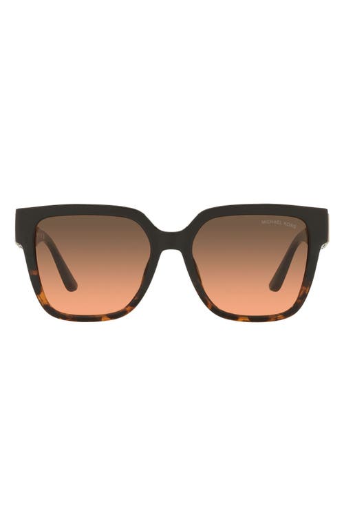 Michael Kors 54mm Gradient Square Sunglasses In Black Dark Tort/grey