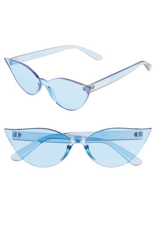 Mono Color Cat Eye Sunglasses in Blue
