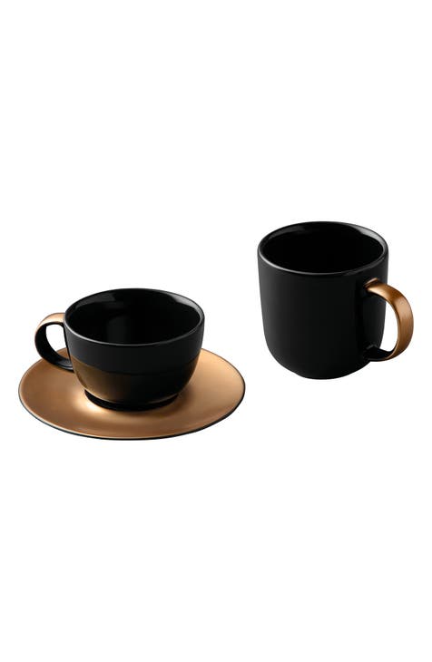 Gem 3-Piece Coffee And Tea Set - Black
