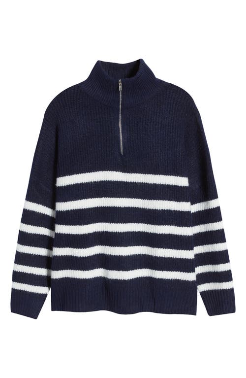 Petal And Pup Petal & Pup Miranda Stripe Quarter Zip Sweater In Multi