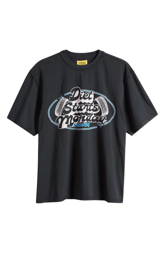 Shop Diet Starts Monday Auto Logo Cotton Graphic T-shirt In Vintage Black