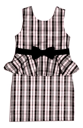 Joe-ella Kids' Plaid Peplum Party Dress In Pink