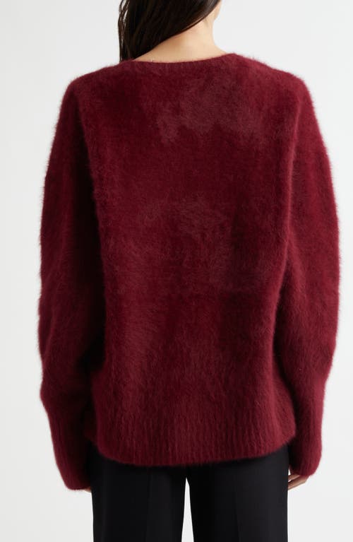 Shop Margaret O'leary Fox Hair, Wool & Silk V-neck Sweater In Chianti