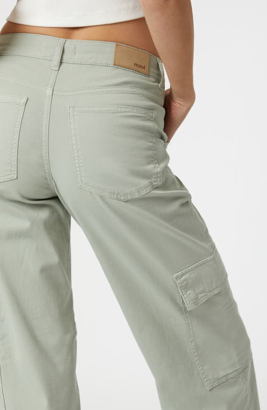 Shop Mavi Jeans Alva Luxe Twill Cargo Pants In Mineral Green