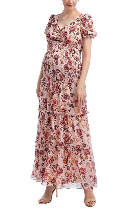 Floral Pink Maternity Dress