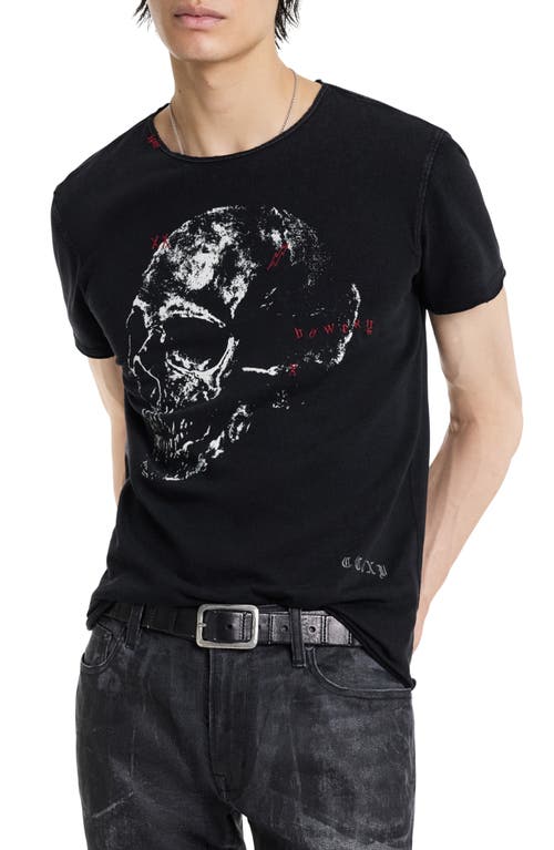 Bowery Raw Edge Graphic T-Shirt in Black