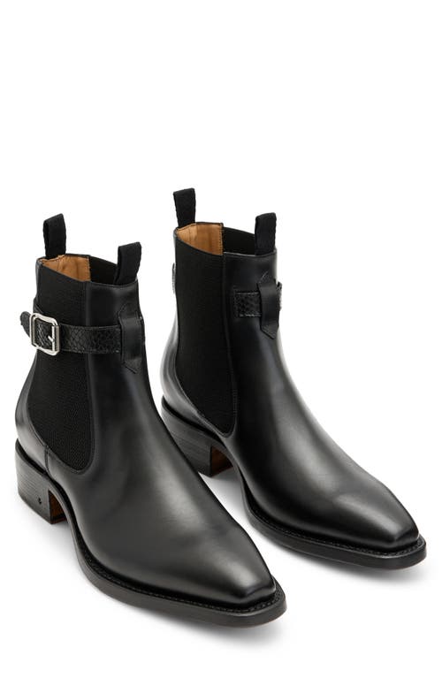John Varvatos Men's Walker Python Embossed Buckle Chelsea Boots In Black