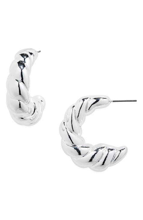 Puffy Twist Hoop Earrings