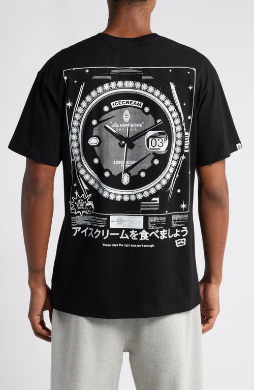 Shop Icecream He Gimme Da Watch Graphic T-shirt In Black