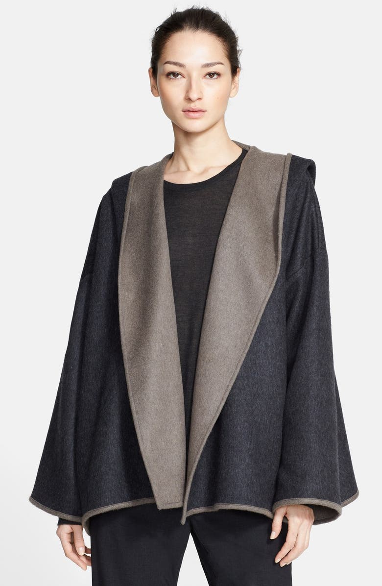 eskandar Two-Tone Hooded Wool & Cashmere Coat | Nordstrom
