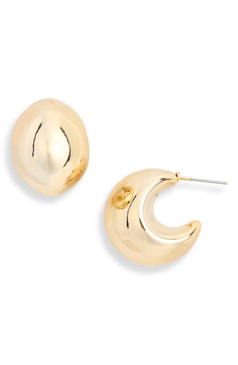 Bubble J-Curve Hoop Earrings