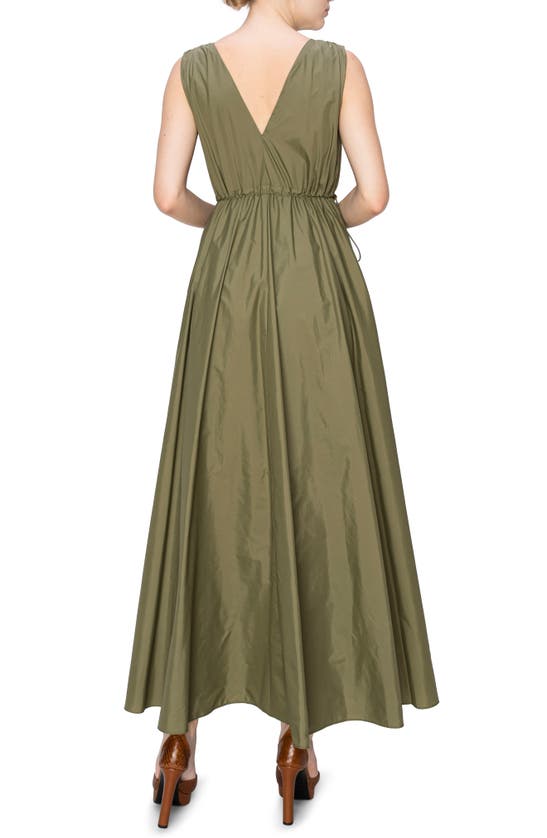 Shop Melloday Ruched Maxi Dress In Olive