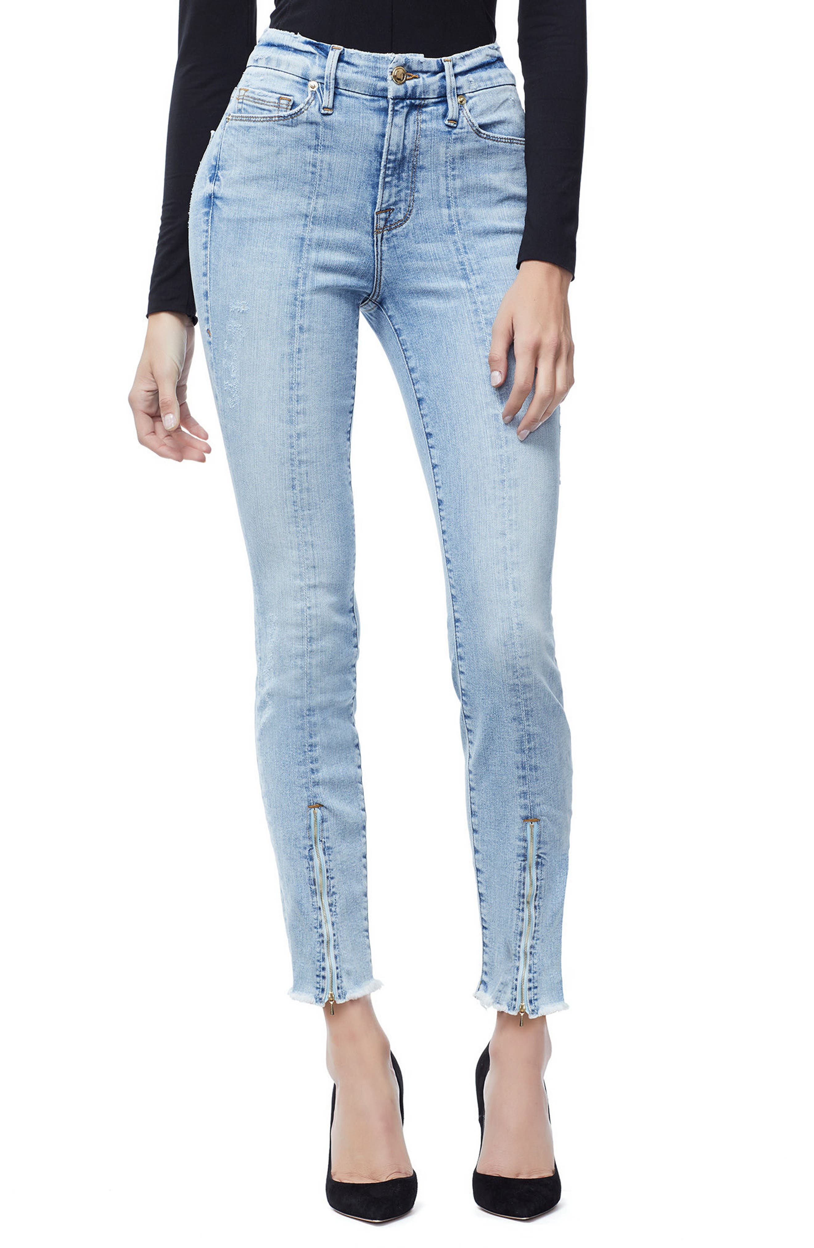 zip hem jeans