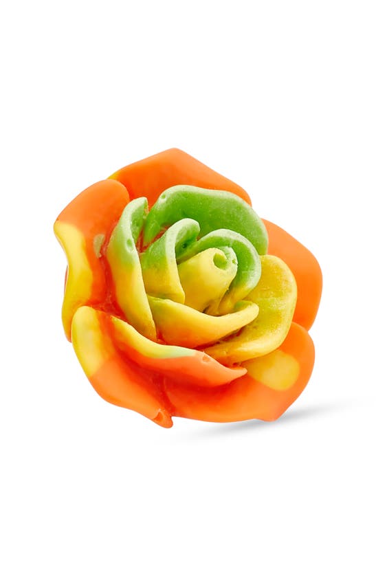 Shop Clifton Wilson Floral Lapel Pin In Orange