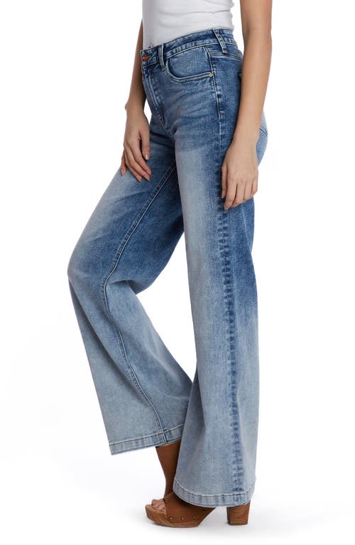Hint Of Blu High Waist Wide Leg Jeans In Gradient Blue
