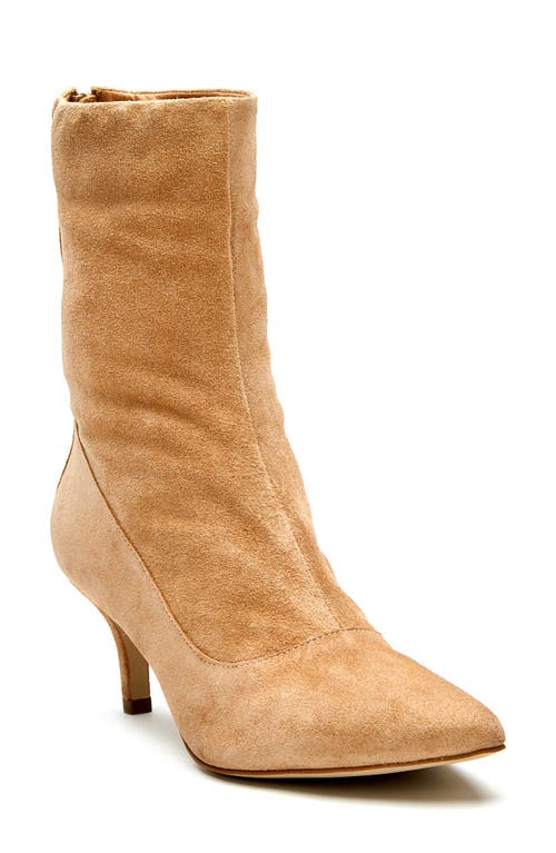 Matisse Cici Pointed Toe Sock Bootie in Natural Suede
