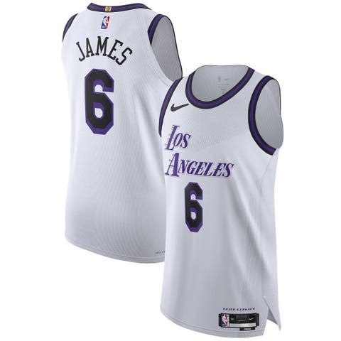 Men's Los Angeles Lakers LeBron James Post Black/Purple Ombre Name & Number  T-Shirt