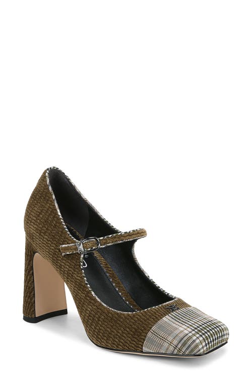 Shop Circus Ny By Sam Edelman Elora Square Toe Mary Jane Pump In Olive/vanilla Bean