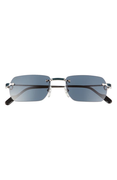 Shop Cartier 55mm Rimless Oval Sunglasses In Silver