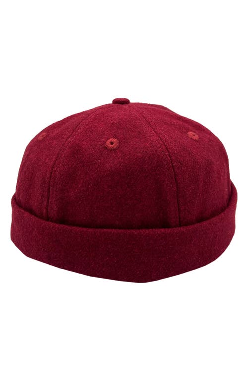 A Life Well Dressed Wool Blend Adjustable Beanie in Burgundy