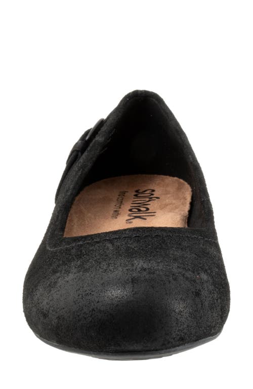 Shop Softwalk ® Sydney Flat In Black Suede